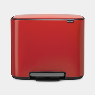 Bo Pedal Bin Poubelle 11+23 Litres Passion Red