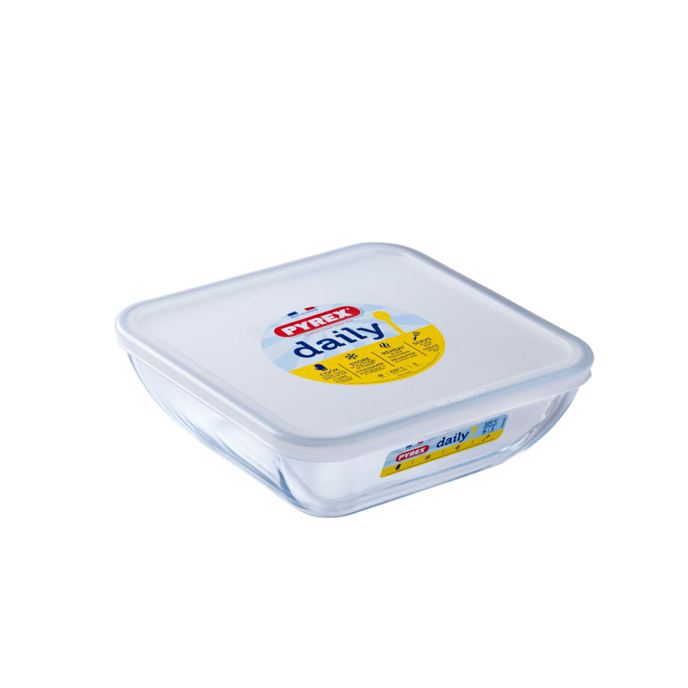 [319P000] Pyrex Daily Plat Carre 2L Avec Couvercle