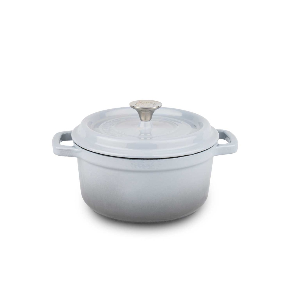 [EC1017A-G] Cocotte Ronde En Fonte 20Cm Grise