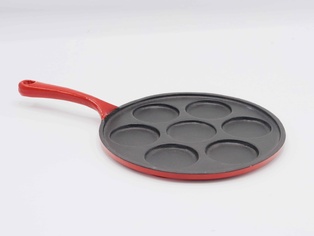 Poele A Pancake Rouge 23Cm En Fonte